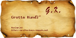 Grotte Kunó névjegykártya